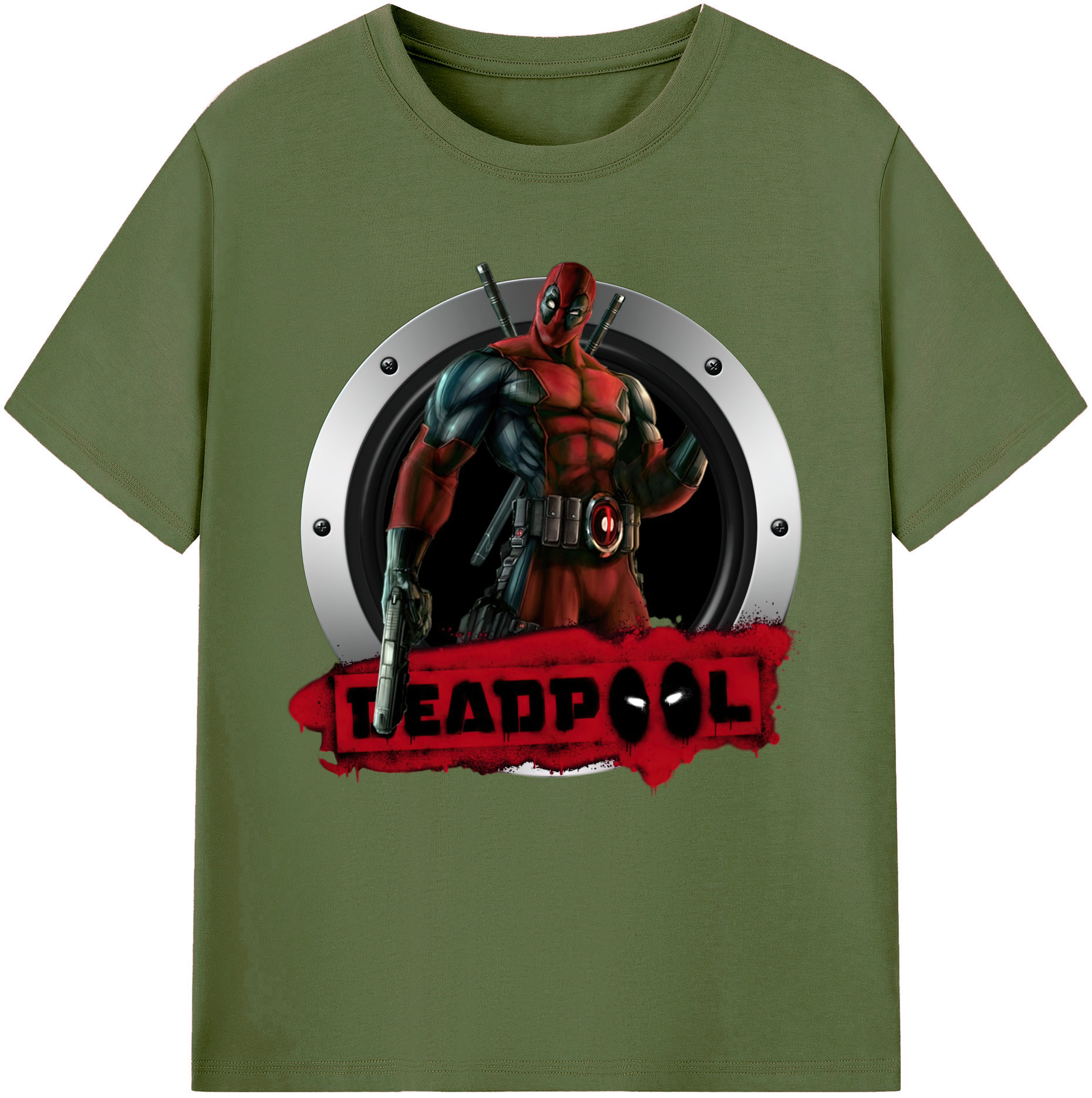 （画像用） Deadpool デッドプール 綿100％半袖Tシャツ（フロントプリント）